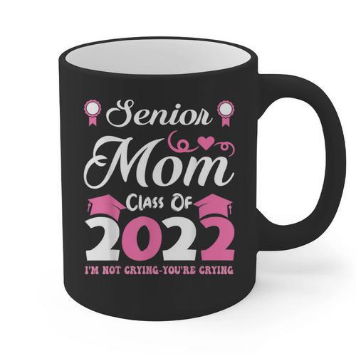 Senior Mom Of A Class Of 2022 Heart School Graduation Graphic Print Coffee Mug - Best Gift Smart