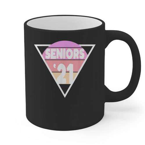 Seniors 2021 For Her Him Retro 21 Graduation Class Graphic Print Coffee Mug - Best Gift Smart