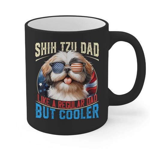Shih Tzu Dad Like A Regular Dad But Cooler Dog Father's Day Graphic Print Coffee Mug - Father's Day Fun