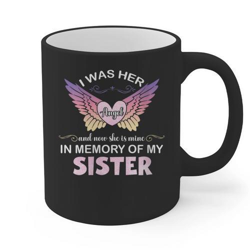 Sister Angel In My Memory Cute Family Remembrance Match Graphic Print Coffee Mug - Easessy