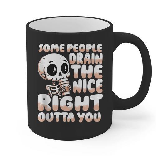 Skeleton Coffee Lover Introvert Graphic Print Coffee Mug - Raresse
