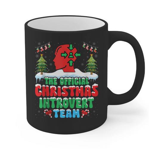Snow Christmas Introvert Team Introverted Introvert Xmas Graphic Print Coffee Mug - Raresse