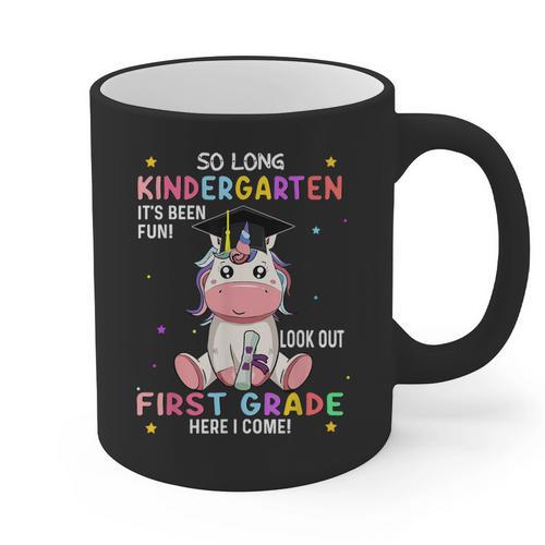 So Long Kindergarten Graduation Class 2025 Unicorn Girls Graphic Print Coffee Mug - Best Gift Smart