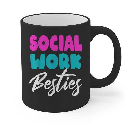 Social Worker Work Coworkers Best Friend Graduation MSW Graphic Print Coffee Mug - Best Gift Smart