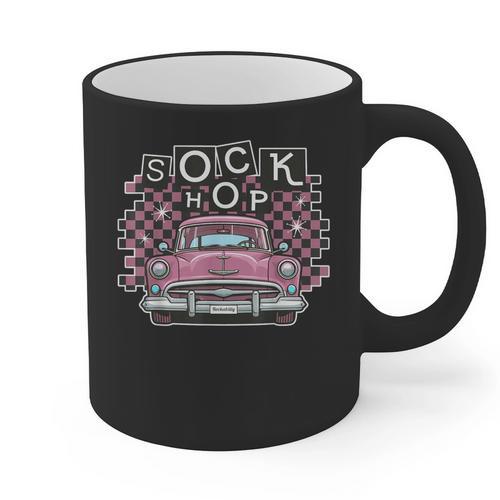 Sock Hop 50s Classic Car Nostalgia 1950s Greaser Graphic Print Coffee Mug - Figerry