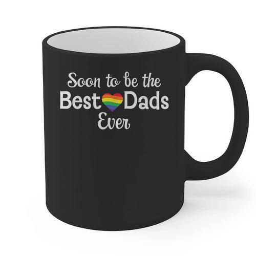 Soon To Be The Best Dads Ever Baby Announcement Gay Couple Graphic Print Coffee Mug - Father's Day Fun