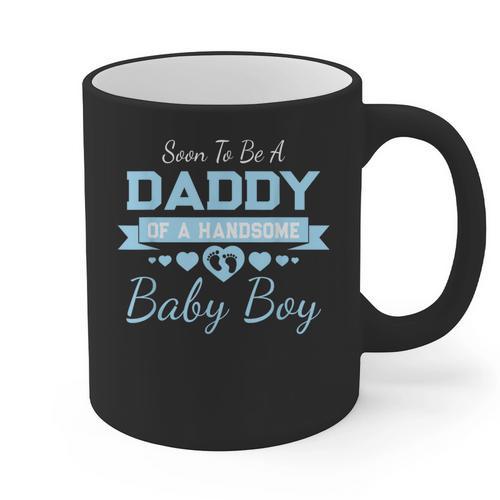 Soon To Be A Daddy Of a Handsome Baby Boy Announcement Graphic Print Coffee Mug - Father's Day Fun