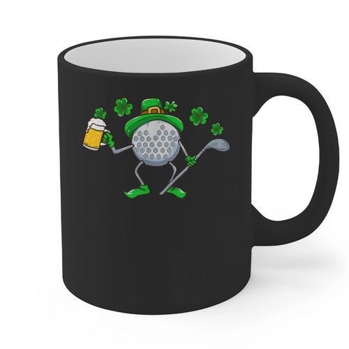 St Patricks Day Golf Golfing Irish Golfer Beer Humor Men Dad Graphic Print Coffee Mug - Father's Day Fun