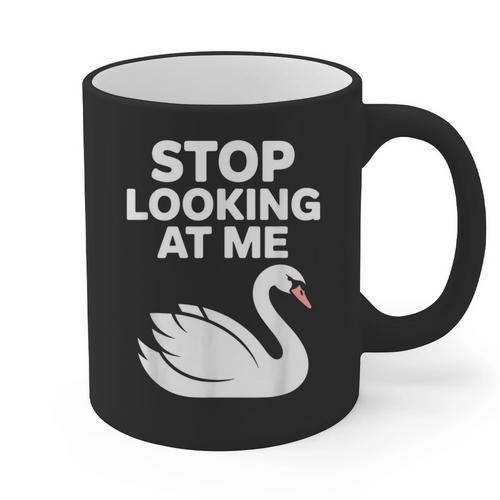 Stop Looking At Me Swan Introvert Humor Graphic Print Coffee Mug - Raresse