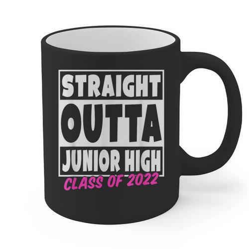 Straight Outta Junior High School Graduation Graphic Print Coffee Mug - Best Gift Smart