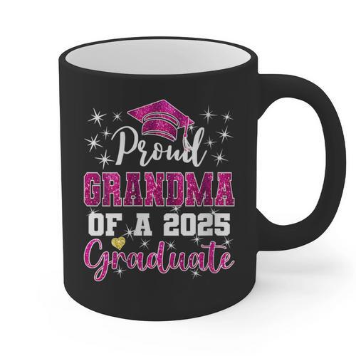 Super Proud Grandma Of 2025 Graduate Graduation Family Graphic Print Coffee Mug - Best Gift Smart