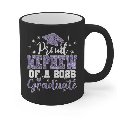 Super Proud Nephew Of 2026 Graduate Senior Graduation Family Graphic Print Coffee Mug - Best Gift Smart