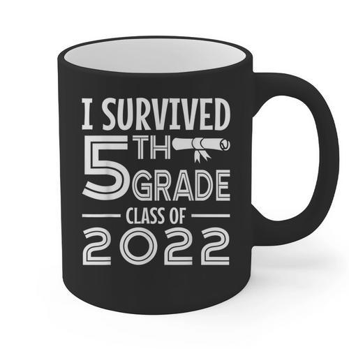 I Survived 5th Grade Class Of 2022 Graduation Student Graphic Print Coffee Mug - Best Gift Smart