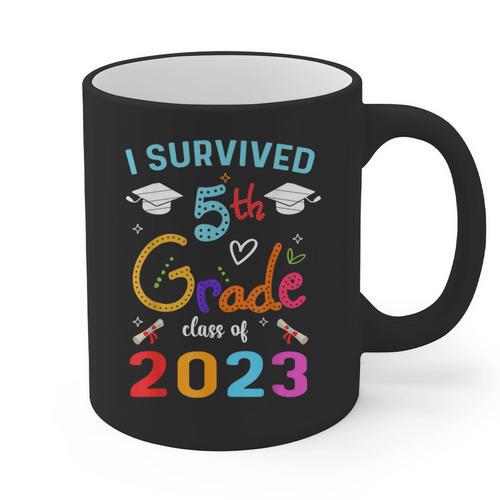 I Survived 5th Grade Graduation Class 2023 Elementary Graphic Print Coffee Mug - Best Gift Smart