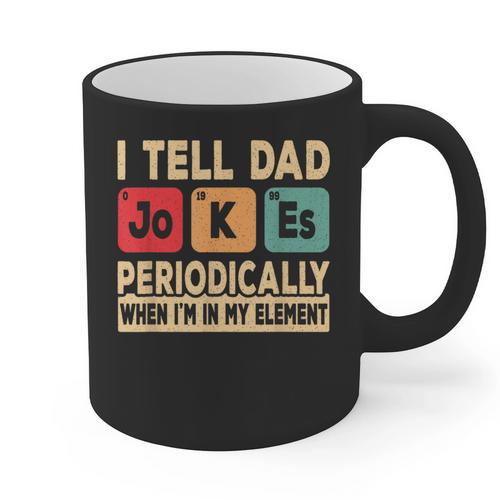 I Tell Dad Jokes Periodically Retro Papa Fathers Day Men Graphic Print Coffee Mug - Father's Day Fun