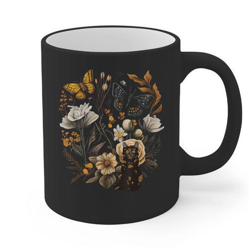 Tortie Cat Owner Flowers Tortie Cat Mom Tortie Cat Dad Graphic Print Coffee Mug - Father's Day Fun
