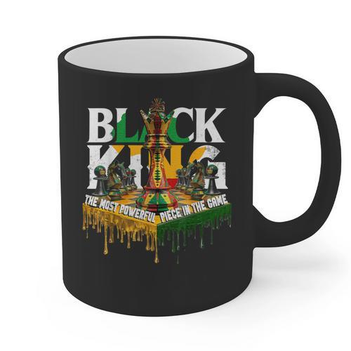 History I Am Black Man King Dad Melanin Men Women Graphic Print Coffee Mug - Father's Day Fun