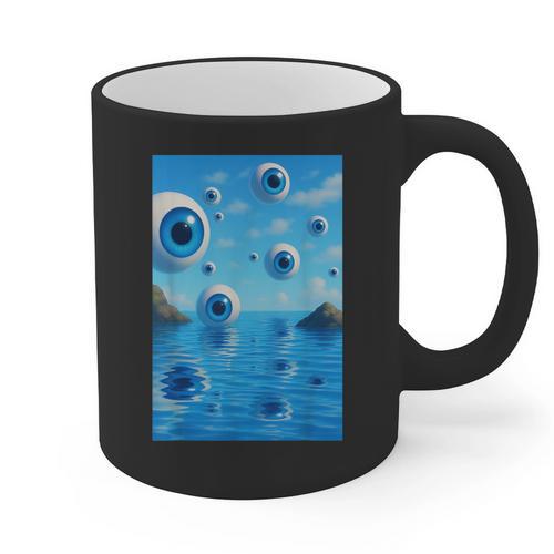 Trippy Weirdcore Frutiger Aero Surreal Eyeballs Y2K Graphic Print Coffee Mug - Figerry