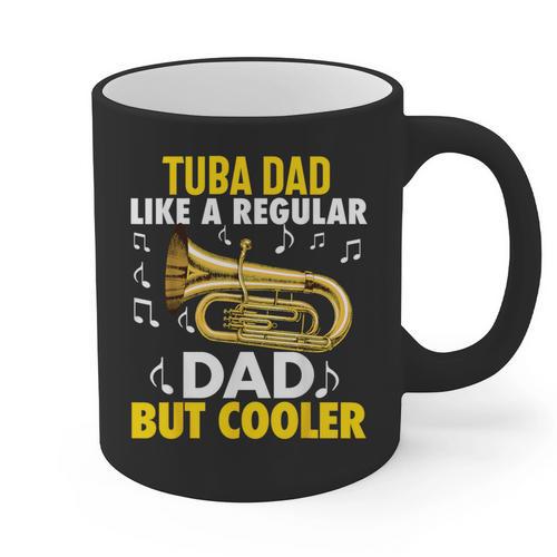Tuba Player Men Dad Grandpa Marching Band Brass Tubist Graphic Print Coffee Mug - Father's Day Fun