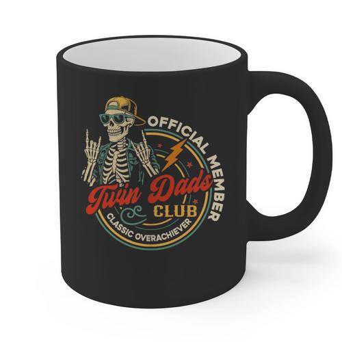 Twin Dad Club Dad Of Twins Skeleton Father's Day Graphic Print Coffee Mug - Father's Day Fun