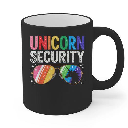 Unicorn Security Birthday Family Halloween Costume Mom Dad Graphic Print Coffee Mug - Father's Day Fun