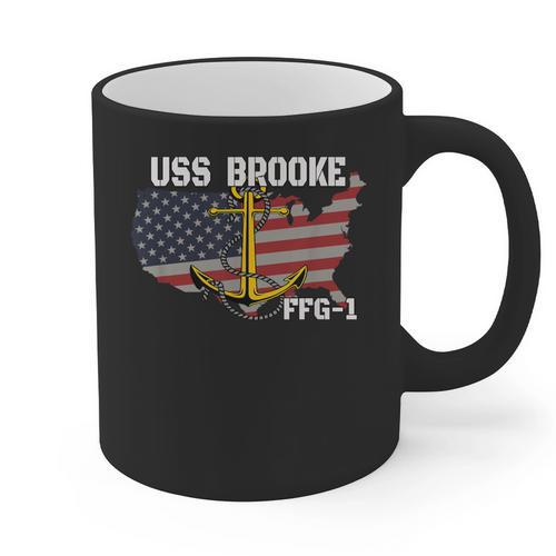 USS Brooke FFG-1 Frigate Veterans Day Son Father Grandpa Dad Graphic Print Coffee Mug - Father's Day Fun
