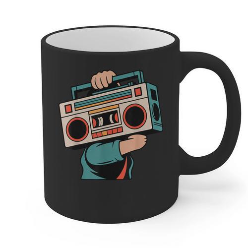 Vintage 80s 90s Retro Boombox Music Hip Hop Nostalgia Party Graphic Print Coffee Mug - Figerry