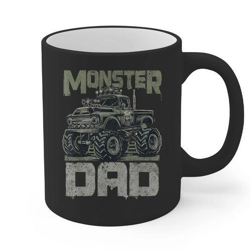 Vintage Monster Truck Lover DAD Family Matching Birthday Graphic Print Coffee Mug - Father's Day Fun