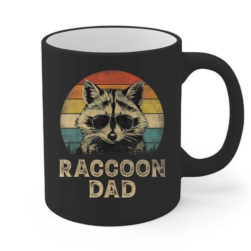Vintage Raccoon Dad Raccoon Lovers Daddy Father's Day Graphic Print Coffee Mug - Father's Day Fun