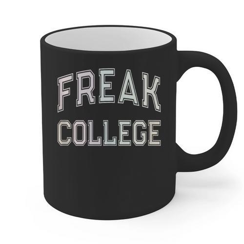 Vintage Sarcastic FREAK COLLEGE Introvert Anti Social Graphic Print Coffee Mug - Raresse