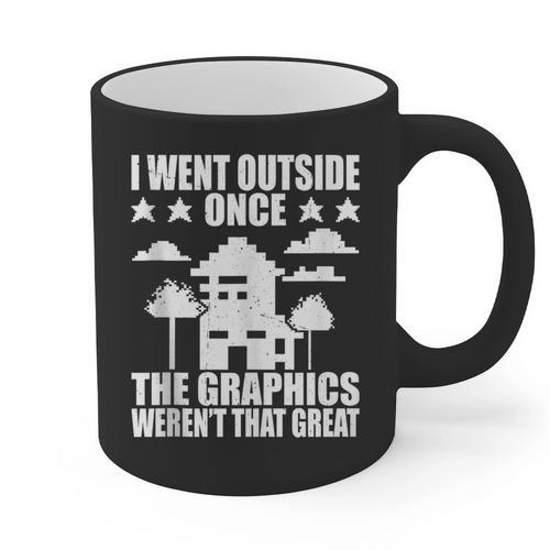 I Went Outside Once Introverts Joke Social Loner Graphic Print Coffee Mug - Raresse