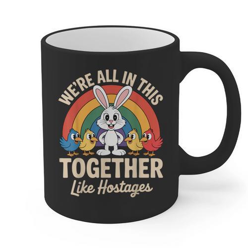 We'Re All In This Together Like Hostages Introvert Graphic Print Coffee Mug - Raresse