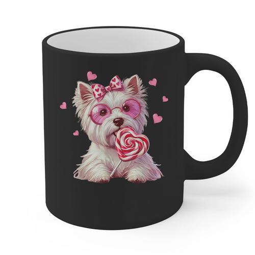 Westie Dog Valentines Day Dog Mom Westie Dad Candy Sucker For Men Women Girls Kids Graphic Print Coffee Mug - Father's Day Fun