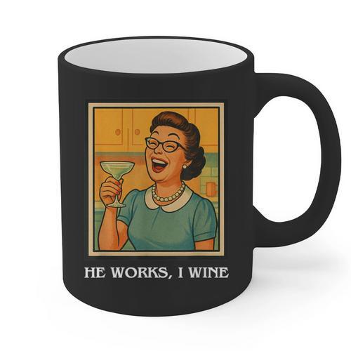 I Wine Housewife Retro Nostalgia Classic 1950s Vintage Humor Graphic Print Coffee Mug - Figerry