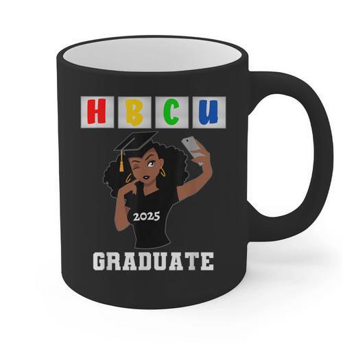 Women HBCU Grad 2025 College Graduation Apparel Graphic Print Coffee Mug - Best Gift Smart