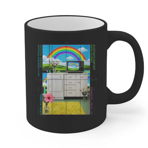 Women's Frutiger Aero Aesthetic Rainbow Glitch Art Graphic Print Coffee Mug - Figerry