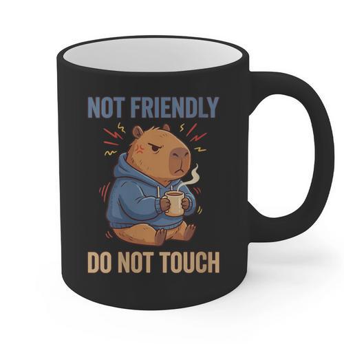 Women's Grouchy Capybara Not Friendly Do Not Touch Introvert Graphic Print Coffee Mug - Raresse