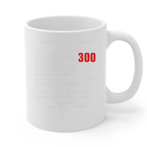 1970's Lemon Labs Quaalude 300 Label Reproduction Nostalgia Premium Tri-Blend Graphic Print Coffee Mug - Figerry