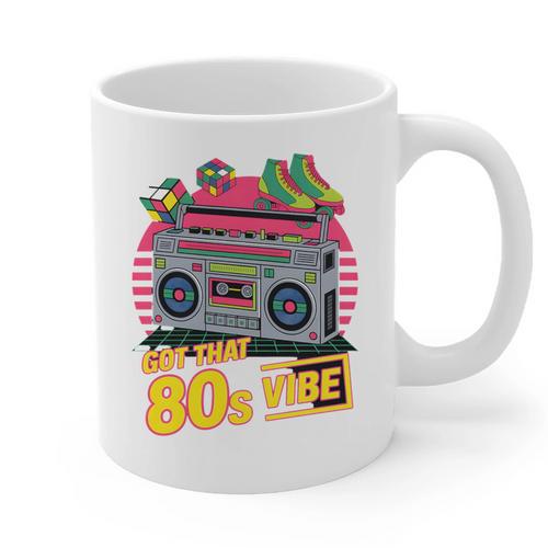 1980s 80s Reunion Nostalgia Memories Music School Grew Up Premium Tri-Blend Graphic Print Coffee Mug - Figerry