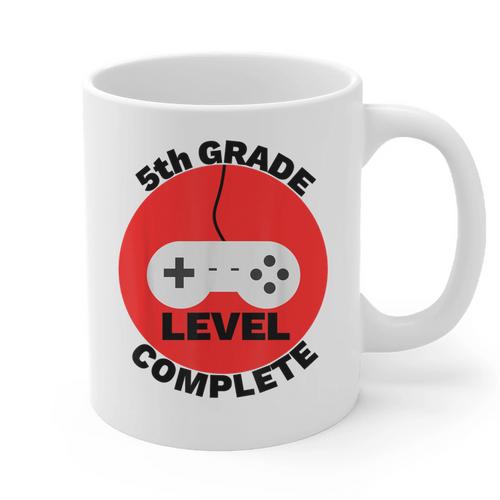 5th Grade Level Complete Gamer Graduation Graphic Print Coffee Mug - Best Gift Smart