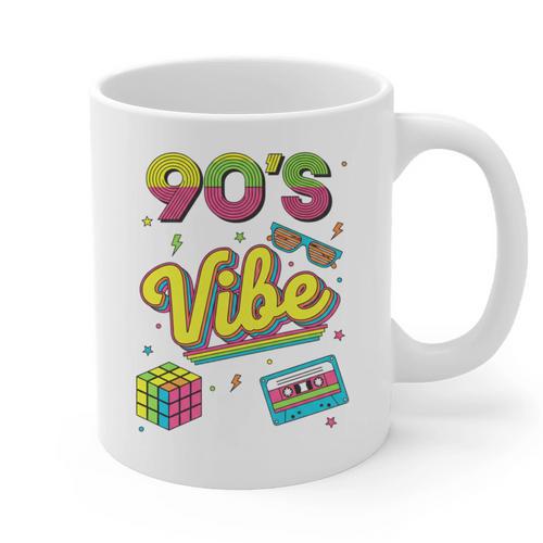 90s Nostalgia Retro Apparel 90'S Vibe Retro Graphic Print Coffee Mug - Figerry