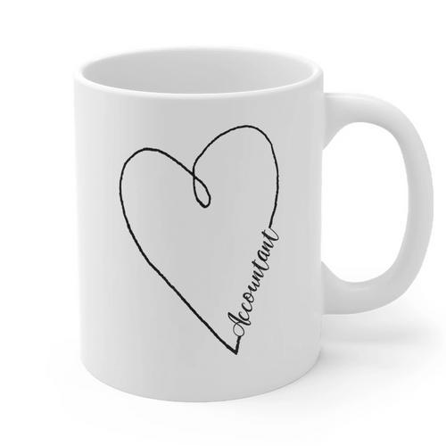 Accountant Heart Shirt Graduation Graphic Print Coffee Mug - Best Gift Smart