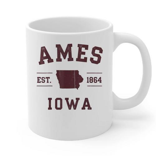 Ames Iowa Est 1864 Nostalgia Graphic Print Coffee Mug - Figerry