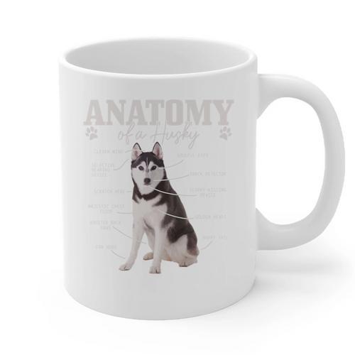 Anatomy Of A Siberian Husky Cute Dog Husky Mom Dad Graphic Print Coffee Mug - Father's Day Fun