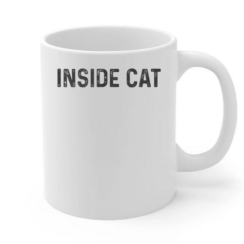 Antisocial Introvert Women Men Kids Inside Cat Graphic Print Coffee Mug - Raresse