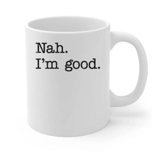 Antisocial Nah I'm Good Introvert Sarcastic Saying Graphic Print Coffee Mug - Raresse