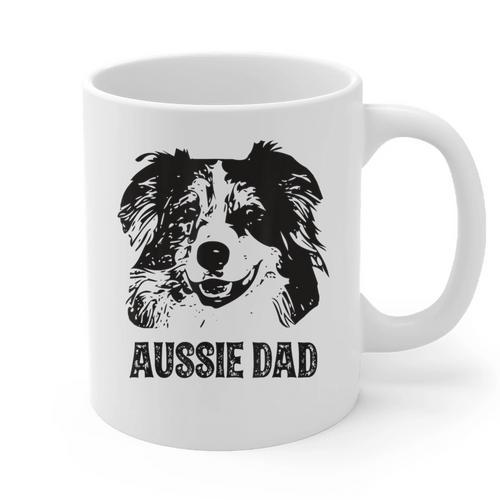 Aussie Dad Australian Shepherd Dog Dad For Men Graphic Print Coffee Mug - Father's Day Fun