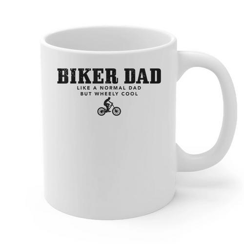 Biker Dad Mountain Bike MTB Father's Day Cyclist Graphic Print Coffee Mug - Father's Day Fun