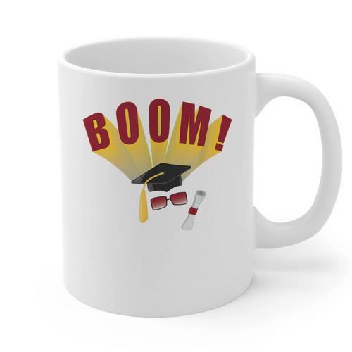 Boom Graduation Hat And Diploma For Proud Graduate Graphic Print Coffee Mug - Best Gift Smart