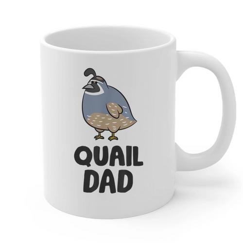 California Quail Bird Dad Quail Dad Graphic Print Coffee Mug - Father's Day Fun